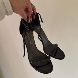 Stuart Weitzman Patent Black Heels